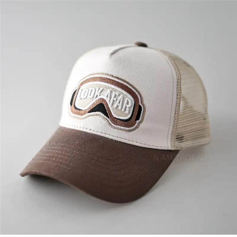 Men's Color-Blocked Goggles Cap with Mesh Back