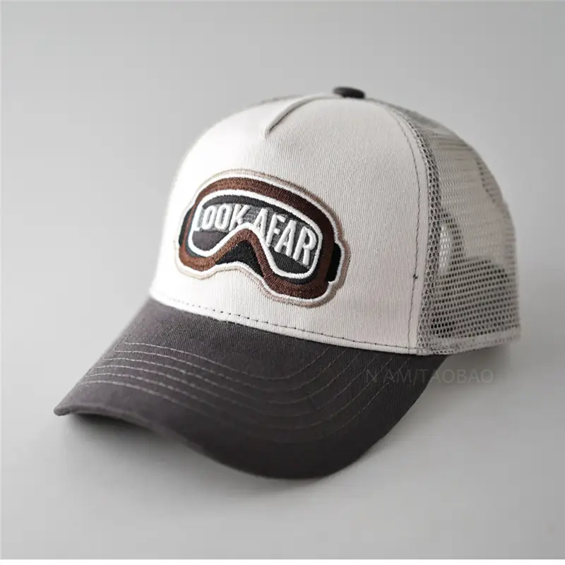Men's Color-Blocked Goggles Cap with Mesh Back