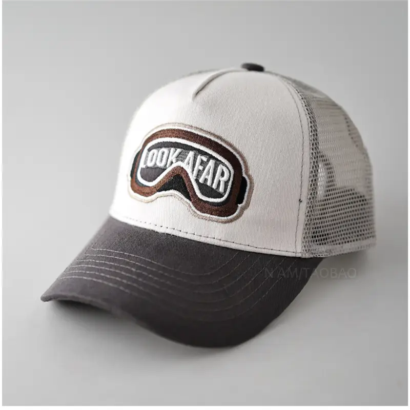 Men's Color-Blocked Goggles Cap with Mesh Back