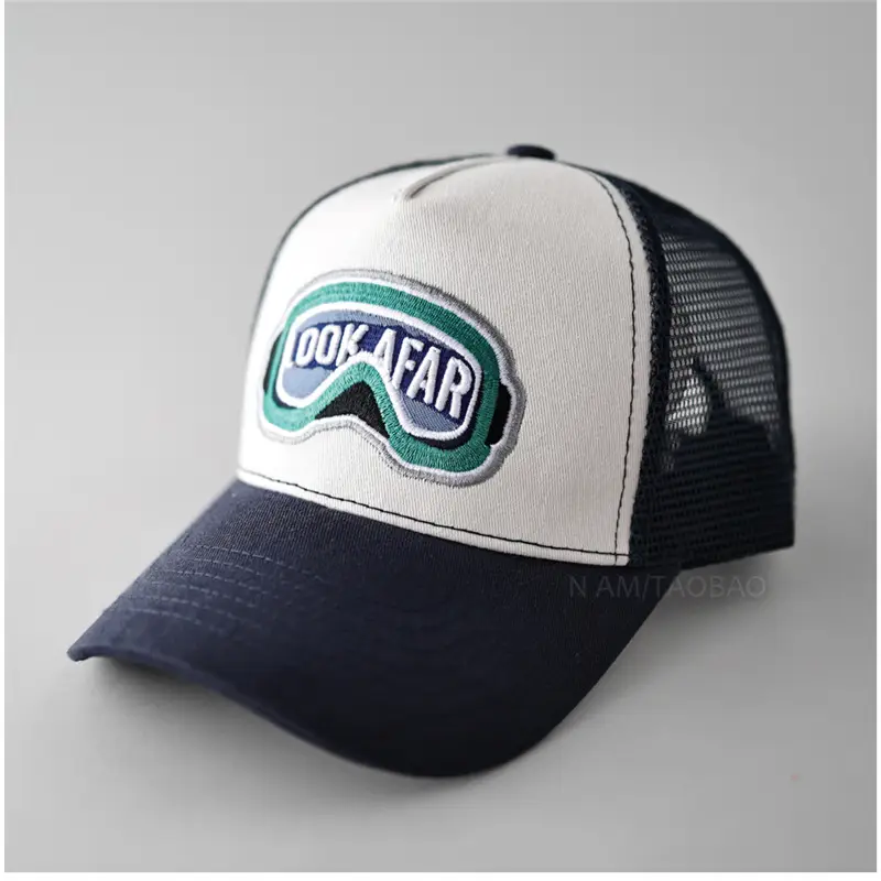 Men's Color-Blocked Goggles Cap with Mesh Back