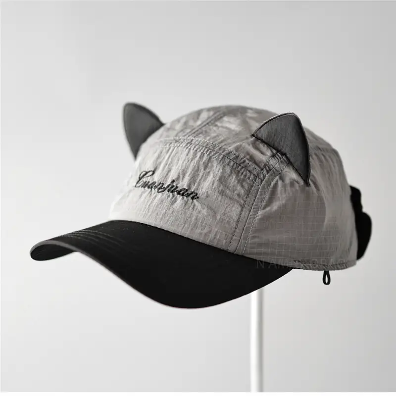 Cute Cat Ear Baseball Cap Purple Green - Image 8