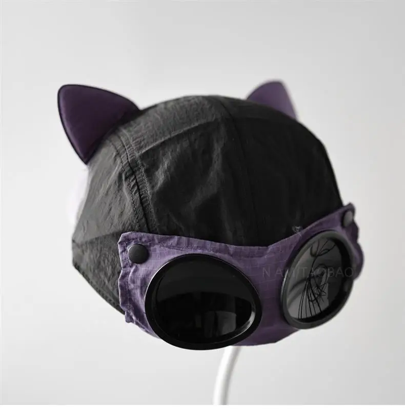 Cute Cat Ear Baseball Cap Purple Green — feature 3