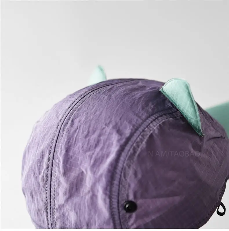 Cute Cat Ear Baseball Cap Purple Green — feature 4