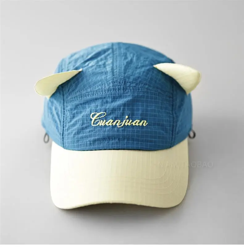 Cute Cat Ear Baseball Cap Purple Green — feature 8