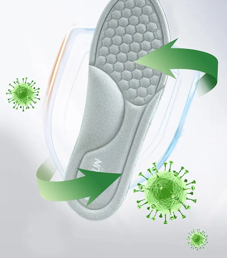 Buyun Mugwort Deodorant Insoles for Men and Women, Breathable Sweat-Absorbent Insoles, High-Elastic, Soft, Shock-Absorbing Basketball Sports Insoles — feature 13