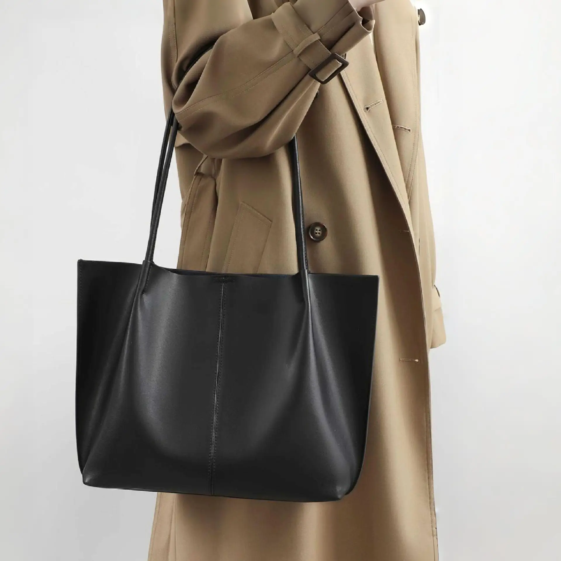 Brown Leather Tote Bag for Women 2025 - Image 4