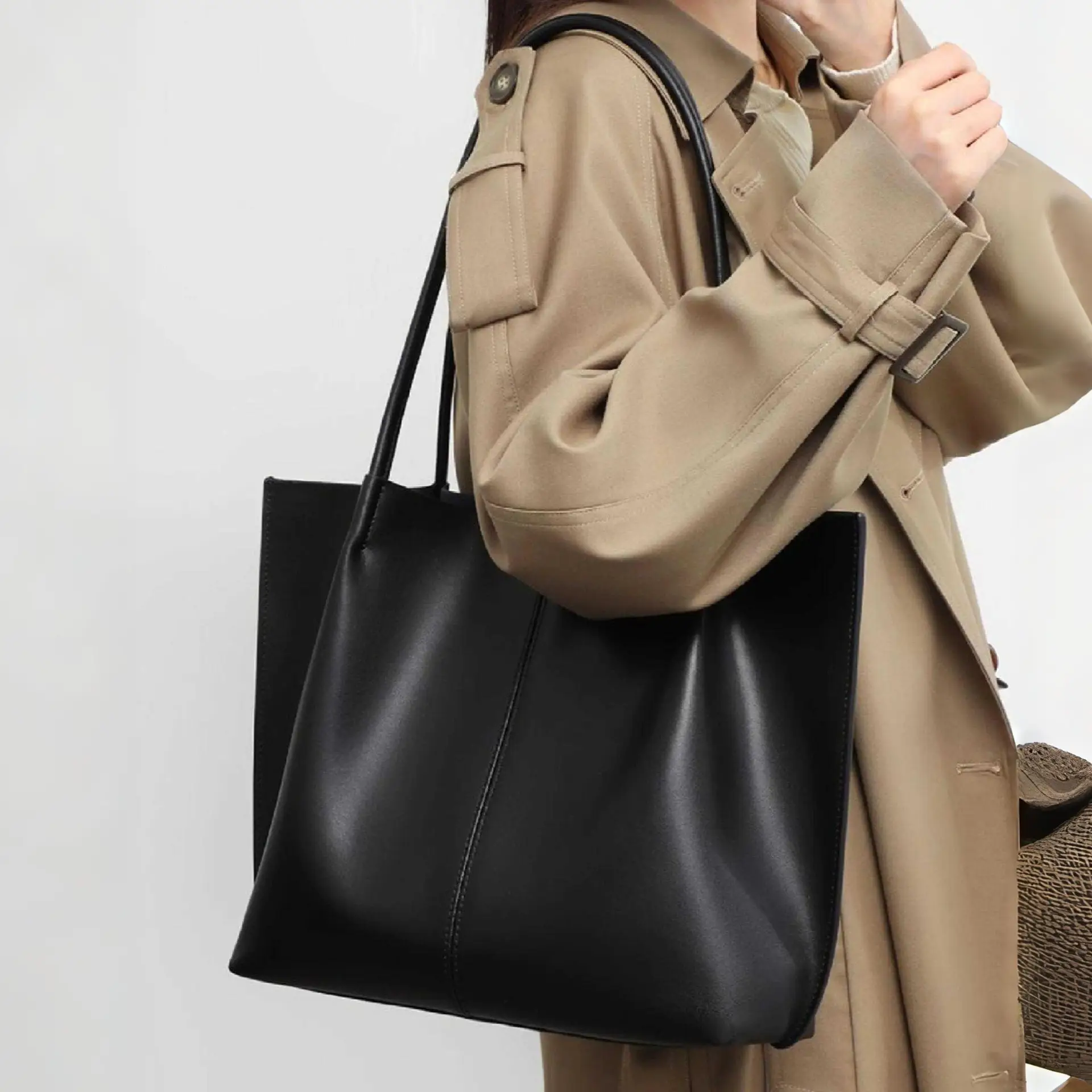 Brown Leather Tote Bag for Women 2025 - Image 6