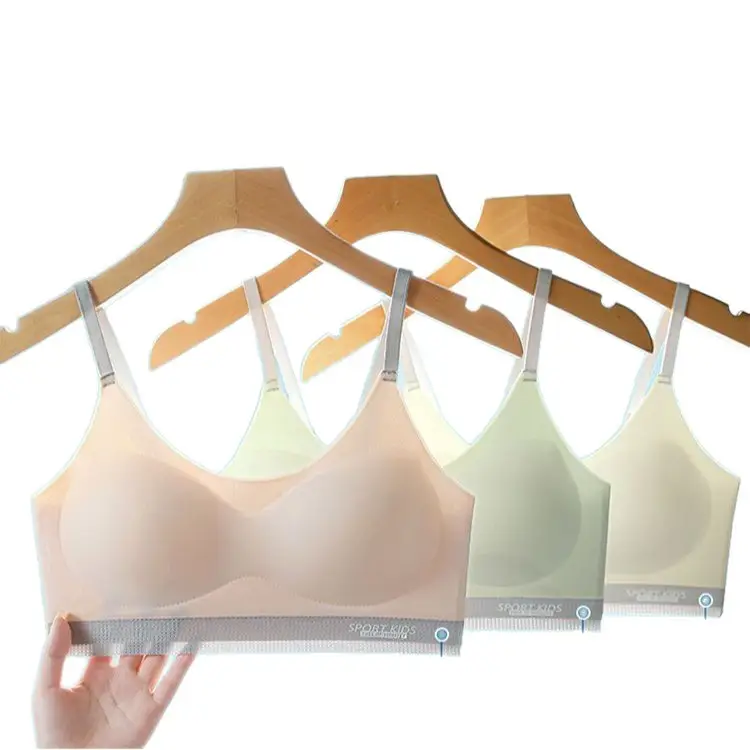Traceless Anti-sagging Girls' Bra Shock-proof Vest for Development New Sling Underwear Female Students Junior High School Students Ice Silk - Image 9