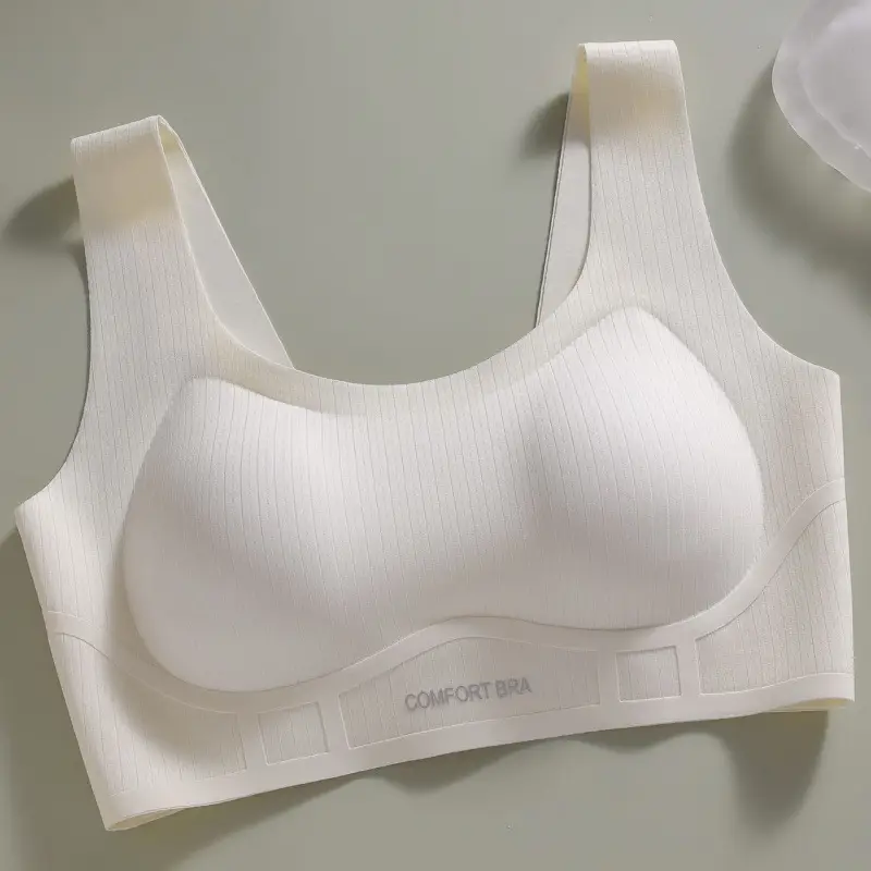 Meizhi Niang Soft Support Without Rims, Comfortable and Soft Push-Up Vest, Breathable Seamless Underwear Fixed Cup Bra