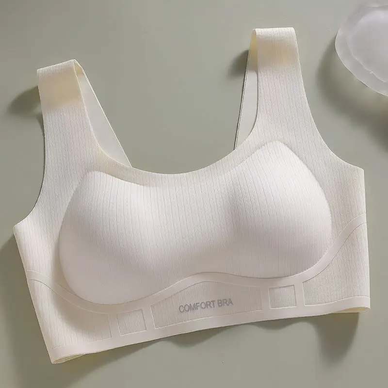 Meizhi Niang Soft Support Without Rims, Comfortable and Soft Push-Up Vest, Breathable Seamless Underwear Fixed Cup Bra