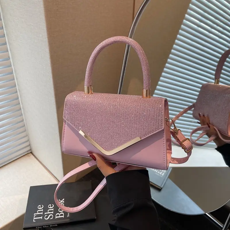 Pink Textured Shoulder Bag for Women 2025 - Image 4