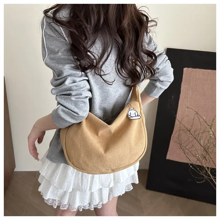 Women Canvas Shoulder Bag Tan 2025 Spring Summer — feature 15
