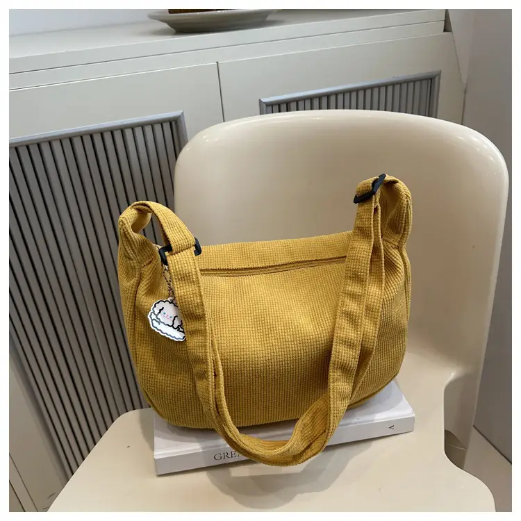 Women Canvas Shoulder Bag Tan 2025 Spring Summer - Image 5