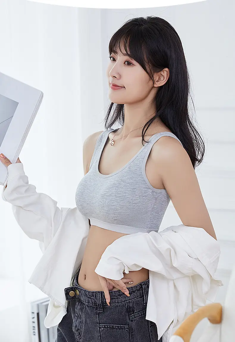 Underwear for Women Without Rims, Junior High School and High School Students' Shoulder Strap Bra, Beautiful Back Sports Vest, Big Breasts, Small Girl Bra — feature 23