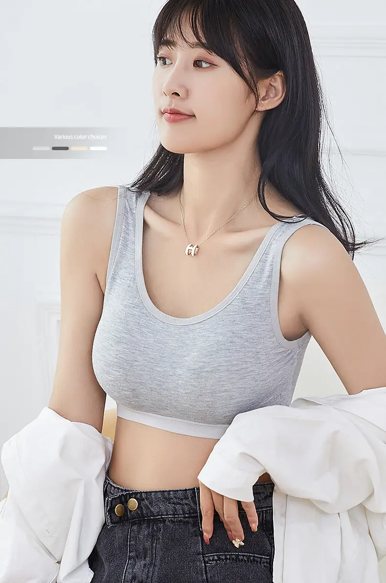 Underwear for Women Without Rims, Junior High School and High School Students' Shoulder Strap Bra, Beautiful Back Sports Vest, Big Breasts, Small Girl Bra — feature 5