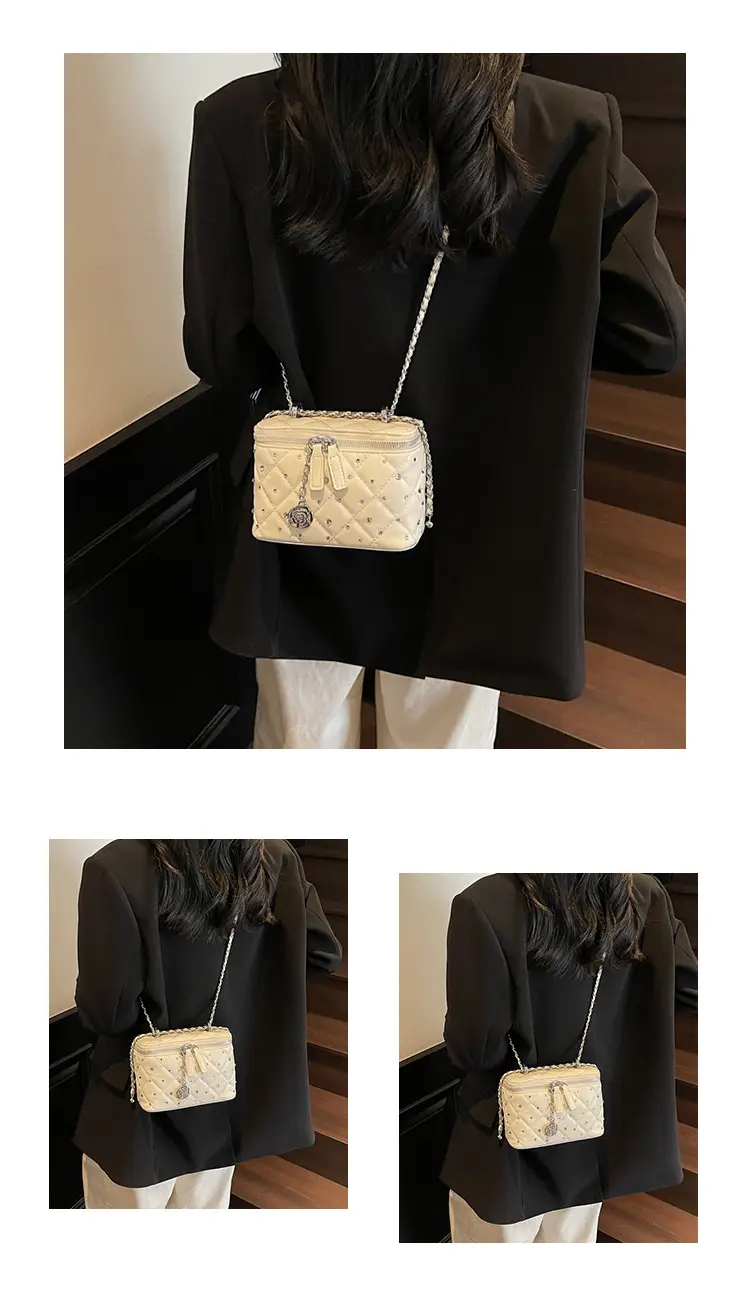 Quilted Chain Shoulder Bag Cream 2026 — feature 10