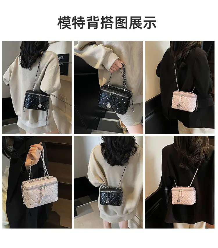 Quilted Chain Shoulder Bag Cream 2026 — feature 3