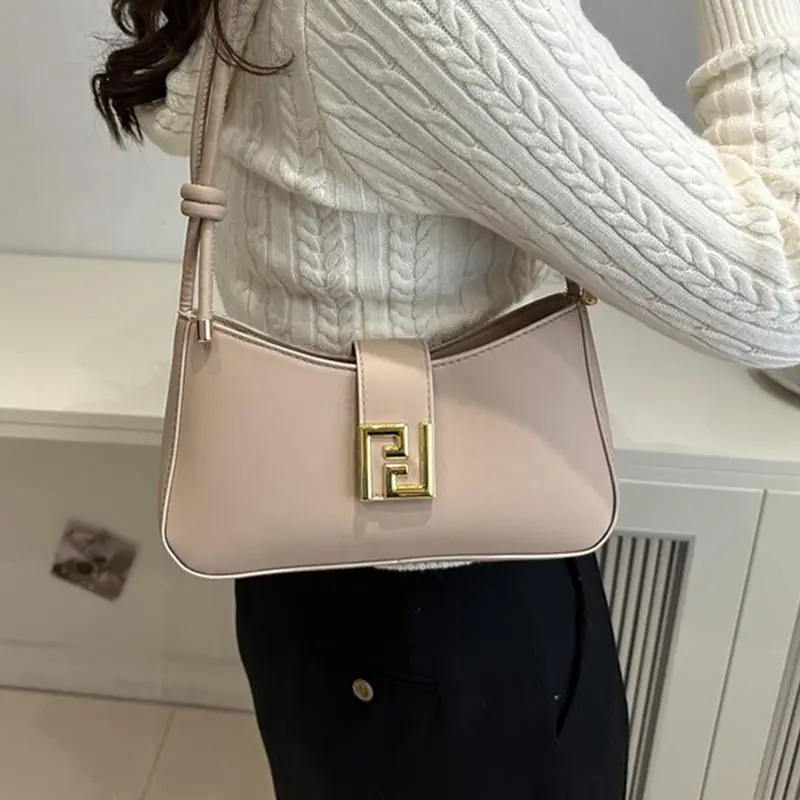 White Gold Logo Shoulder Bag for Women - Image 7