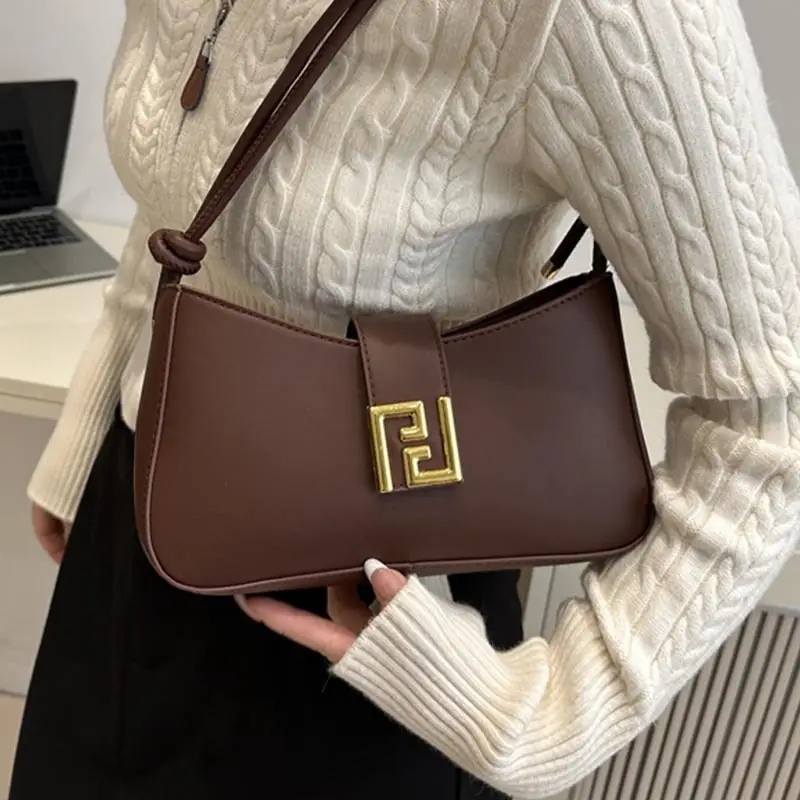 White Gold Logo Shoulder Bag for Women - Image 8