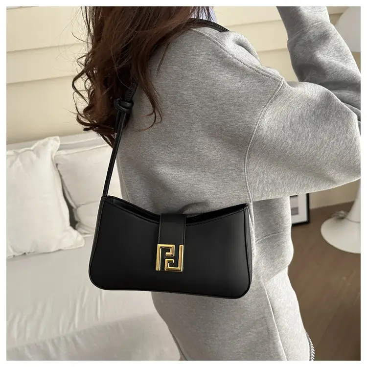 White Gold Logo Shoulder Bag for Women — feature 19