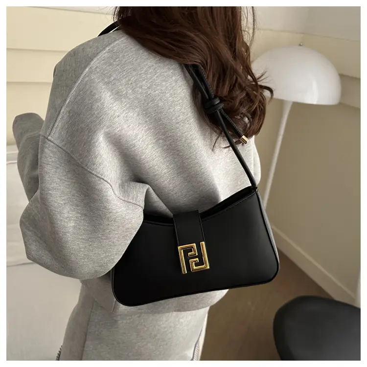 White Gold Logo Shoulder Bag for Women — feature 20