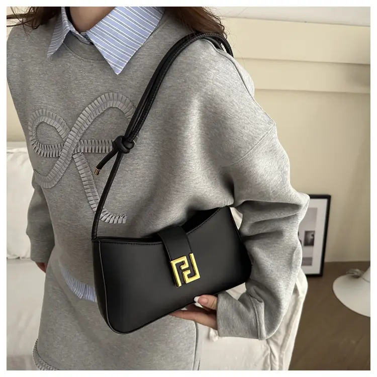 White Gold Logo Shoulder Bag for Women — feature 21
