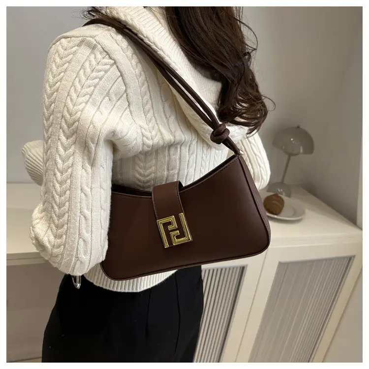 White Gold Logo Shoulder Bag for Women — feature 22