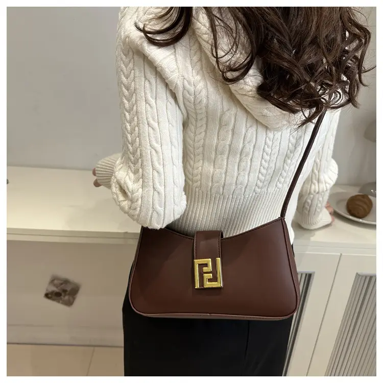 White Gold Logo Shoulder Bag for Women — feature 26