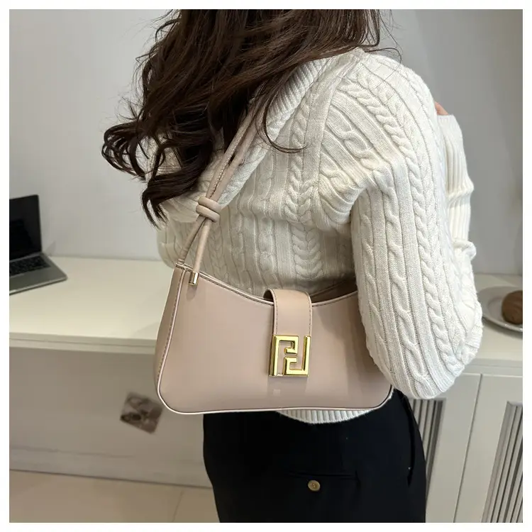 White Gold Logo Shoulder Bag for Women — feature 27