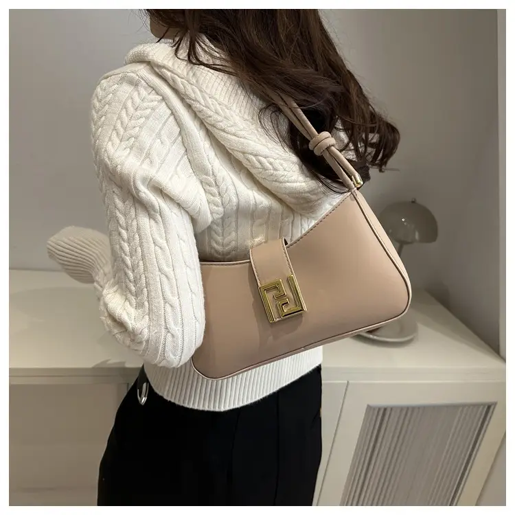 White Gold Logo Shoulder Bag for Women — feature 28