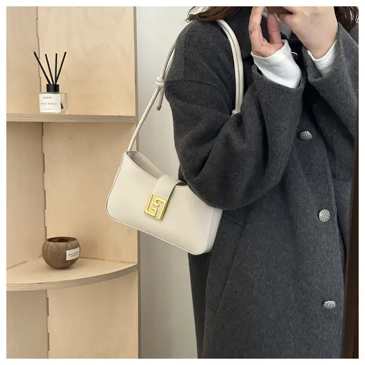 White Gold Logo Shoulder Bag for Women — feature 33