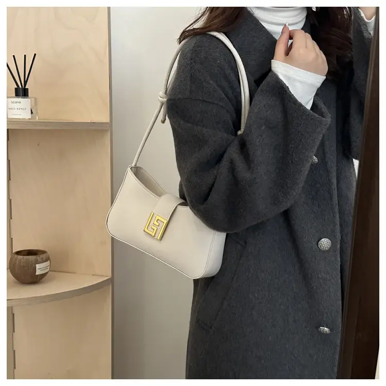 White Gold Logo Shoulder Bag for Women — feature 35