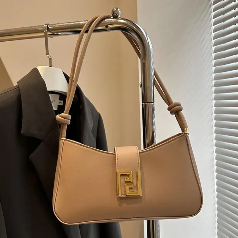 White Gold Logo Shoulder Bag for Women - Image 4