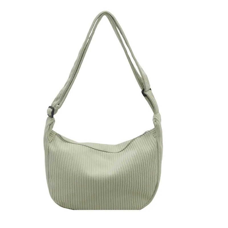 Women's Yellow Ribbed Crossbody Bag with Adjustable Strap - Image 13