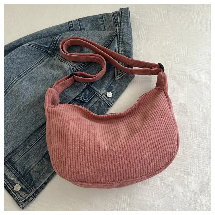 Women's Yellow Ribbed Crossbody Bag with Adjustable Strap — feature 25