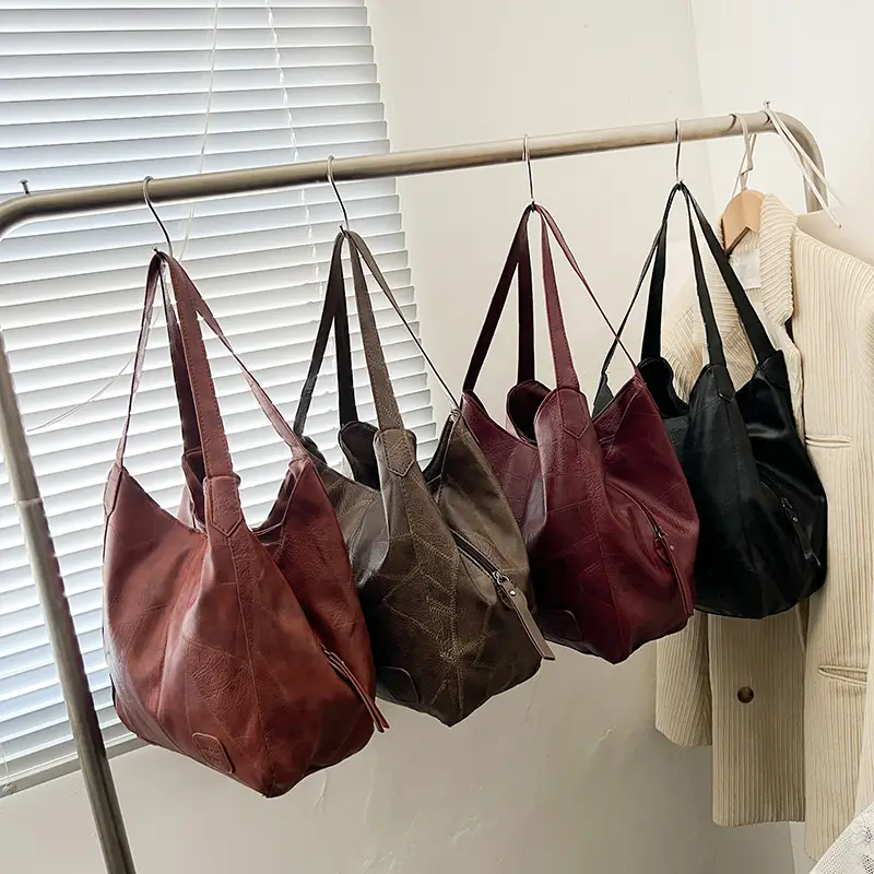 2025 Spring Women's Leather Shoulder Bags Large Capacity Korean Style - Image 5