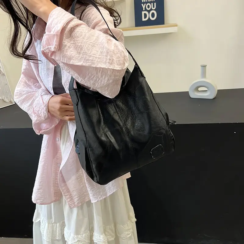 2025 Spring Women's Leather Shoulder Bags Large Capacity Korean Style - Image 7