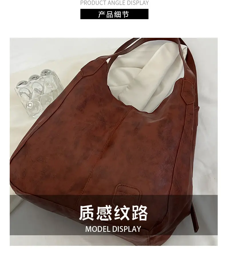 2025 Spring Women's Leather Shoulder Bags Large Capacity Korean Style — feature 4