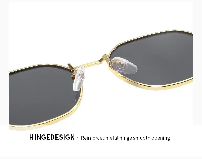 Square Sunglasses with Anti-UV Gold Frame for Men Women — feature 9