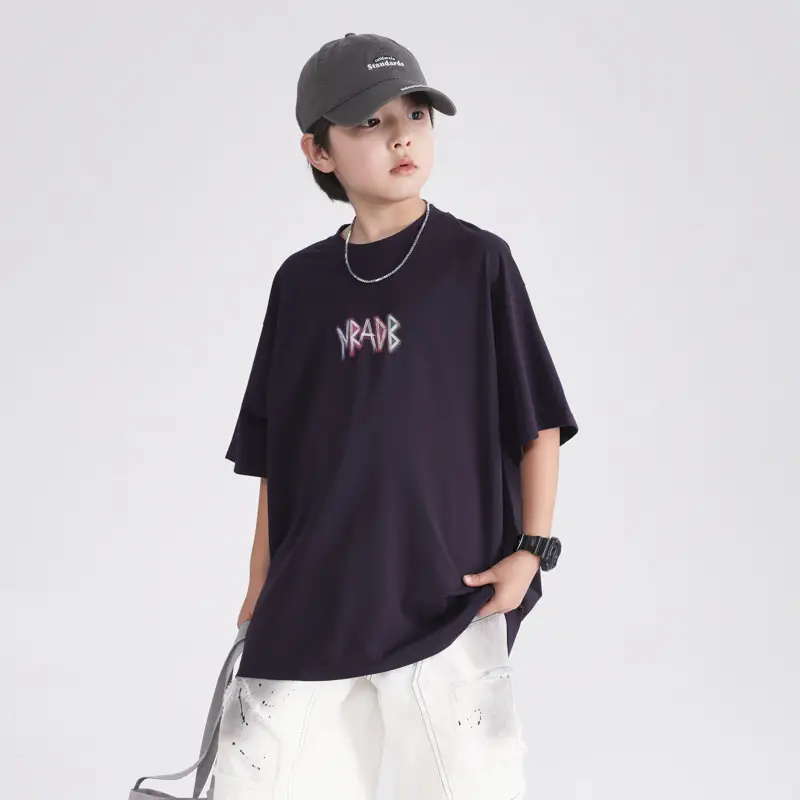 Boys T-Shirt Navy 2026 Loose Fit Half Sleeve - Image 4