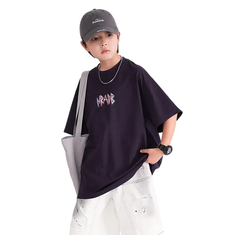Boys T-Shirt Navy 2026 Loose Fit Half Sleeve - Image 7