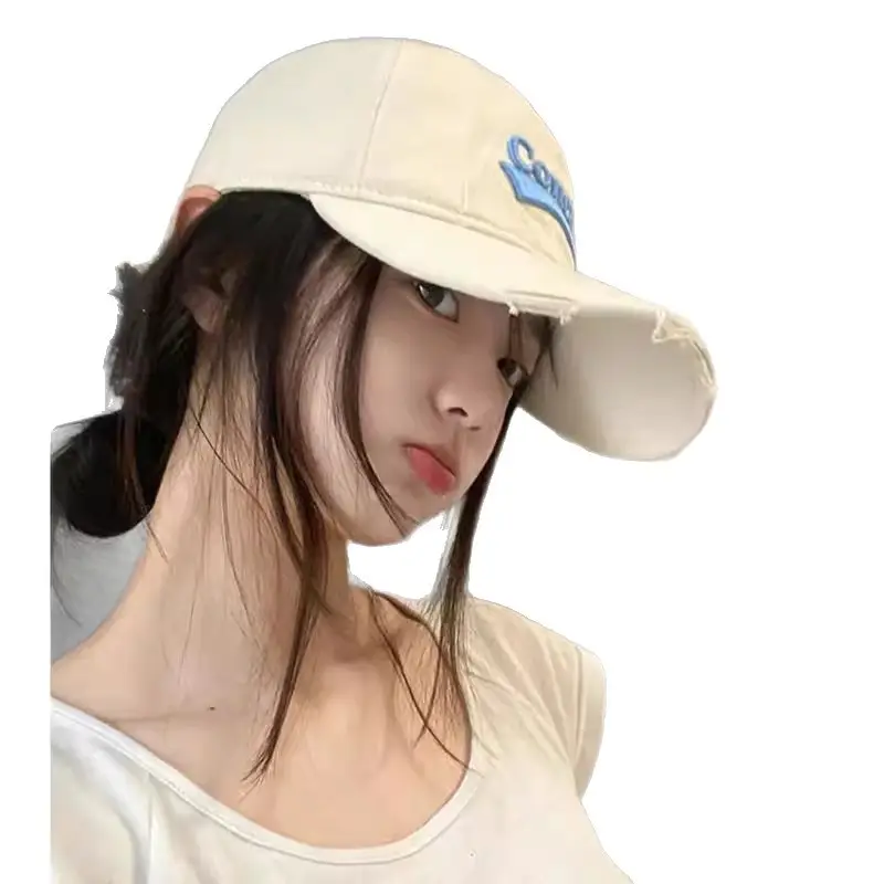 Women Wide Brim Baseball Cap 2025 Summer Distressed Korean Style - Image 10