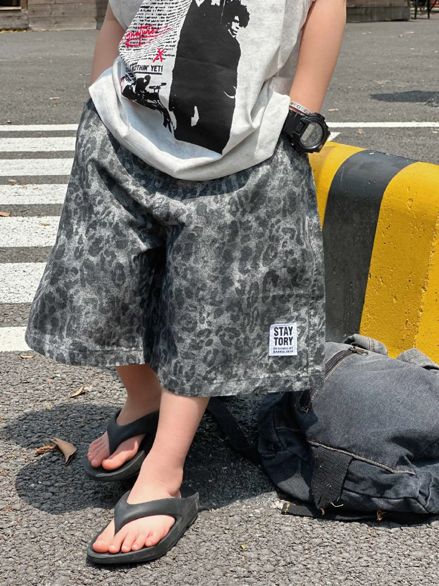 2025 Summer Boys American Streetwear Suit Sleeveless T-Shirt Leopard Print Shorts — feature 6
