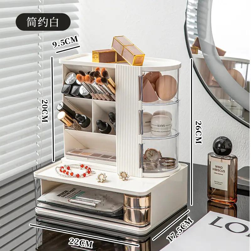 Black Makeup & Desk Organizer Rack 22x18cm - Image 3