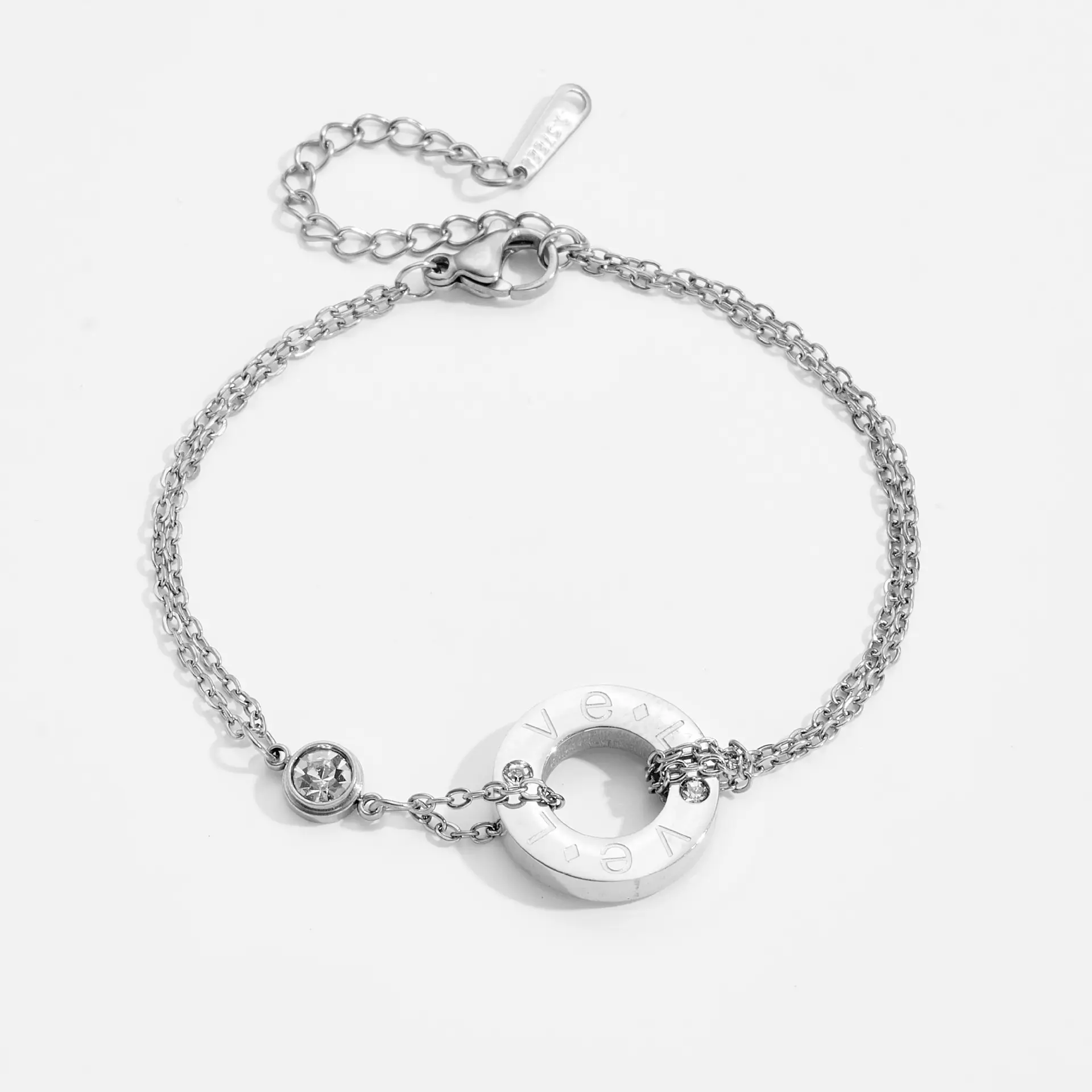 Gold Diamond Double Chain Bracelet & Necklace Set