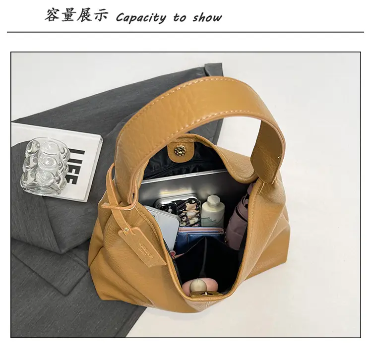 Black Large-Capacity Soft Leather Tote Bag for Women — feature 10