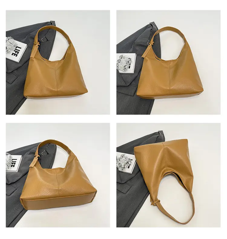 Black Large-Capacity Soft Leather Tote Bag for Women — feature 13