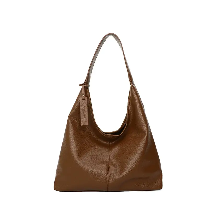 Black Large-Capacity Soft Leather Tote Bag for Women