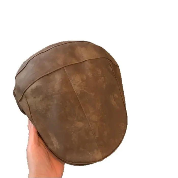 Autumn Winter British Japanese Retro Pu Leather Forward Cap Women's Painter Hat Hong Kong Style Beret Niche Baseball Cap