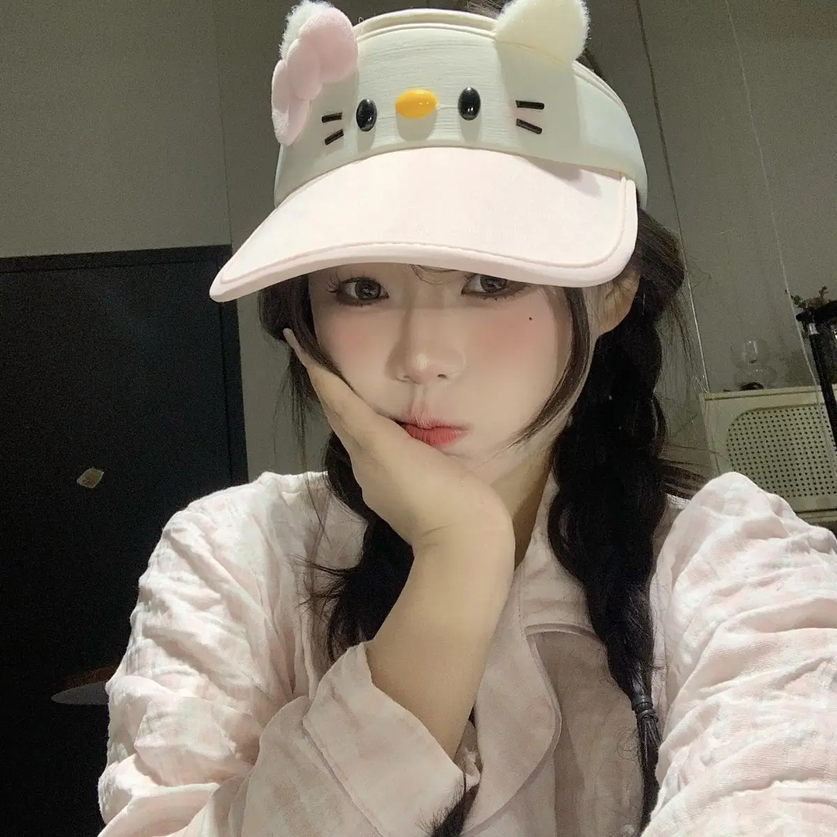 Cute Kitty Cartoon Duckbill Sun Hat for Women - Image 3